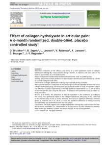 +Model YCTIM-1120; No. of Pages 7 ARTICLE IN PRESS  Complementary Therapies in Medicine[removed]xxx, xxx—xxx