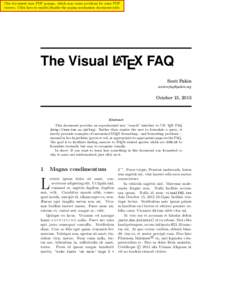 The Visual LaTeX FAQ
               The Visual LaTeX FAQ