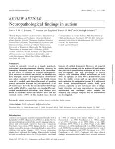 Neuroscience / Autism spectrum / Purkinje cell / Granule cell / Reeler / Autism / Cerebellar vermis / Cortex / Neuron / Biology / Anatomy / Cerebellum