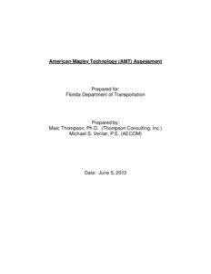 American Maglev Technology (AMT) Assessment