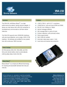 VNA-232  Simma Software J1939 to RS232