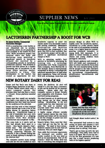 SUPPLIER NEWS  July 2013 Writer & editor: Louise Thomas[removed]email: [removed]