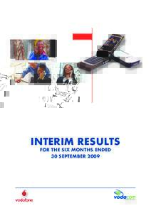 interim results FOr the six months ended 30 september 2009 GROUP LIMITED