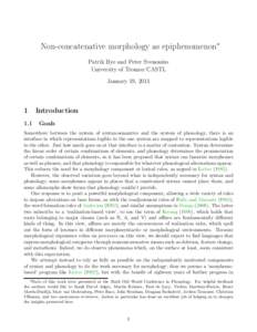 Non-concatenative morphology as epiphenomenon∗ Patrik Bye and Peter Svenonius University of Tromsø/CASTL January 19, 
