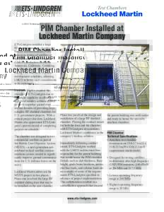 Test Chambers  Lockheed Martin PIM Chamber Installed at Lockheed Martin Company