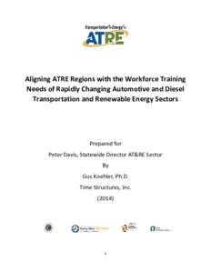 Aligning ATRE Regions with the Workforce Training Needs of Rapidly Changing Automotive and Diesel Transportation and Renewable Energy Sectors Prepared for Peter Davis, Statewide Director AT&RE Sector