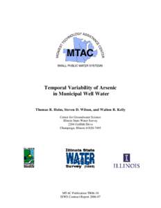 Temporal Variability of Arsenic in Municipal Well Water