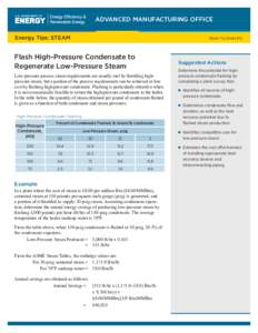 ADVANCED MANUFACTURING OFFICE Energy Tips: STEAM Steam Tip Sheet #12  Flash High-Pressure Condensate to