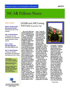 National Center for Atmospheric Research  April 2011 NCAR Fellows News APRIL EVENTS