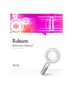 COVER  Rubicon Reference Manual For version