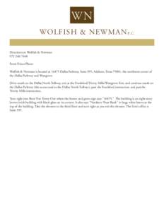 Wolfish_Newman_directions_from_Plano_Frisco