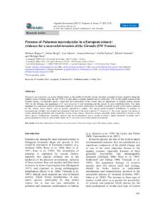 Aquatic InvasionsVolume 6, Issue 3: 301–318 doi: ai © 2011 The Author(s). Journal compilation © 2011 REABIC Open Access
