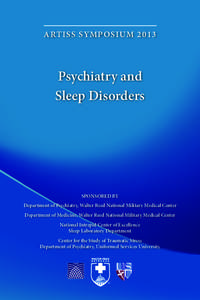 A RTI S S SYMP OSI UMPsychiatry and Sleep Disorders  SPONSORED BY