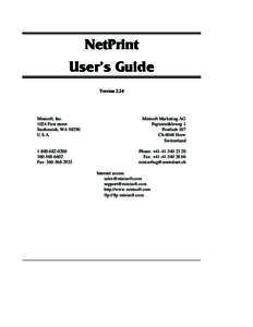 NetPrint User’s Guide Version 2.24 Minisoft, Inc[removed]First street