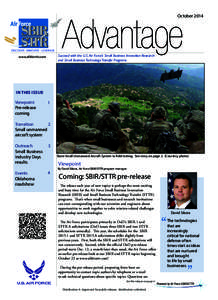 October[removed]DISCOVER - INNOVATE - LEVERAGE Succeed with the U.S. Air Force’s Small Business Innovation Research and Small Business Technology Transfer Programs