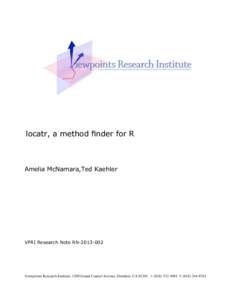 locatr, a method finder for R  Amelia McNamara,Ted Kaehler VPRI Research Note RN