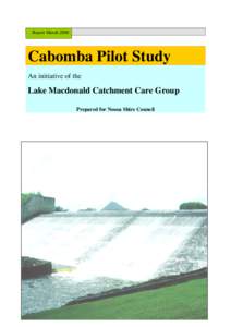 Report MarchCabomba Pilot Study An initiative of the  Lake Macdonald Catchment Care Group