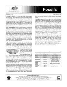 SeptemberFact Sheet No. 04 The Study of Fossils: The Glossary of Geology1 defines a fossil as any remains, trace, or imprint of a plant or animal that has been