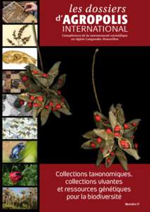 Compétences de la communauté scientifique en région Languedoc-Roussillon Collections taxonomiques, collections vivantes et ressources génétiques