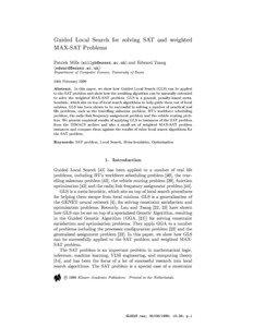 Constraint programming / Logic in computer science / Combinatorial optimization / Heuristics / Operations research / Guided Local Search / WalkSAT / Local search / Maximum satisfiability problem / Theoretical computer science / Mathematics / Applied mathematics