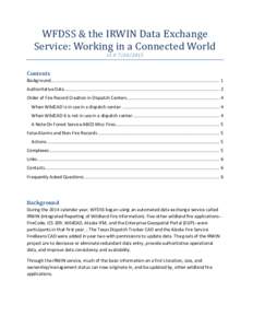 WFDSS & the IRWIN Data Exchange Service: Working in a Connected World v1Contents Background....................................................................................................................