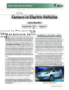 BLS  Green Jobs: Electric Vehicles U.S. BUREAU OF LABOR STATISTICS