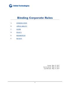 Binding Corporate Rules A. INTRODUCTION  B.