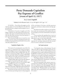 Engdahl: Party Demands Capitalists Pay Expense of Conflict [April 12, [removed]