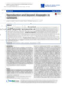 Reproduction and beyond, kisspeptin in ruminants