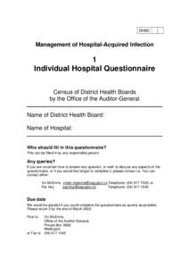 Hospital-acquired infection - questionnaire