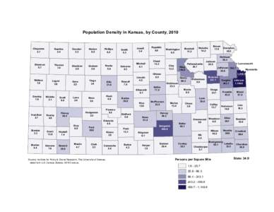 Population Density in Kansas, by County, 2010 Cheyenne 2.7 Rawlins 2.4