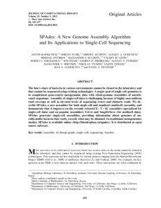 Original Articles  JOURNAL OF COMPUTATIONAL BIOLOGY