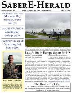 Saber E-Herald Spangdahlem AB Newsletter of the 52nd Fighter Wing  May 24, 2013