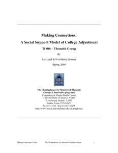 ________________________________________________  Making Connections: A Social Support Model of College Adjustment TI 086 – Thematic Group By