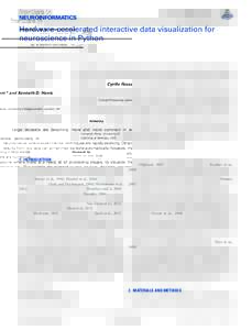 ORIGINAL RESEARCH ARTICLE published: 19 December 2013 doi: fninfNEUROINFORMATICS