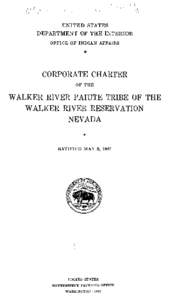 Corporate Charter of the Walker River Paiute Tribe of the Walker River Reservation