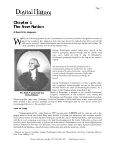 Page 1  Chapter 1 The New Nation A Search for Answers hile the Founding Fathers at the Constitutional Convention debated what powers should be