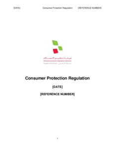 [DATE]  Consumer Protection Regulation [REFERENCE NUMBER]