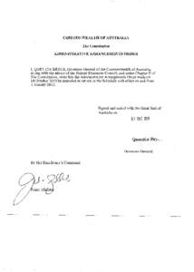 Administrative Arrangements Order - 7 December 2011