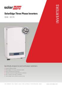 SE4K - SE17K  inverters SolarEdge Three Phase Inverters