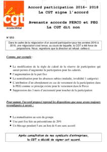 .  Accord participationLa CGT signe l’accord  ArcelorMittal