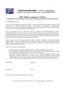 「法輪功受迫害真相聯合調查團 法輪功受迫害真相聯合調查團」 ）www.cipfg.org 法輪功受迫害真相聯合調查團」（CIPFG） Coalition to Investigate the Persecution of Falun Gong in China