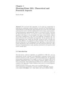 Chapter 1  Floating-Point LLL: Theoretical and Practical Aspects Damien Stehl´e