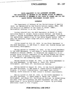 UNCLASSIFIED  09 – 197 TENTH AMENDMENT TO THE AGREEMENT BETWEEN THE DEPARTMENT OF DEFENSE OF THE UNITED STATES OF AMERICA