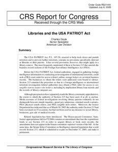 Libraries and the USA PATRIOT Act