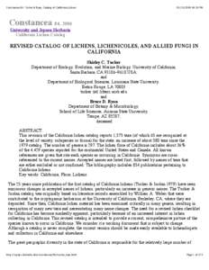 Constancea 84: Tucker & Ryan, Catalog of California Lichens[removed]:36 PM Constancea 84, 2006 University and Jepson Herbaria