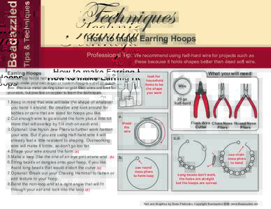 Tips & Techniques  Beadazzled Techniques How to make Earring Hoops