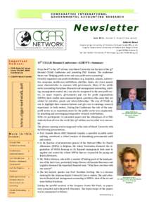 COMPARATIVE INTERNATIONAL GOVERNMENTAL ACCOUNTING RESEARCH Newsletter July 2011, Volume 2, Issue 3 (new series) Editorial Board