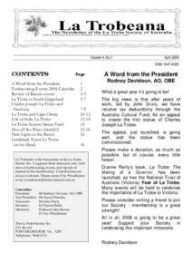 Volume 4, No.1  April 2006 ISSNCONTENTS