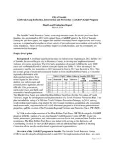 Microsoft Word - Seaside CalGRIP Final Local Evaluation Report